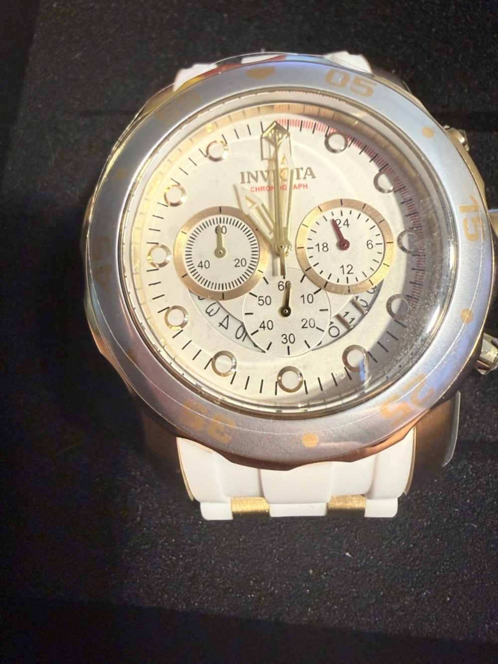 Invicta Pro Diver SCUBA Men's Watch - 48mm, Gold, White-Professional Chronograph
